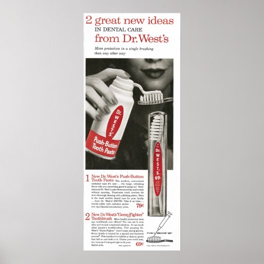 1958 Dr. West tandpasta Poster (Voorkant)