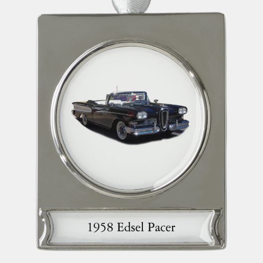 1958 Edsel Pacer banner-versiering Verzilverd Banner Ornament (Voorkant)