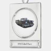 1958 Edsel Pacer banner-versiering Verzilverd Banner Ornament (Links)