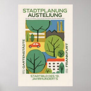 1958 Frankfurt tentoonstellingsaffiche voor stadsp Poster