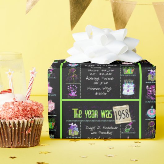 1958 Geboortejaar Trivia Cadeaupapier (Verjaardagsfeest)