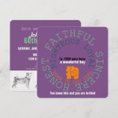 1958 Geboren in Dog Year 60th Birthday Square Kaar Kaart (Voorkant / Achterkant)