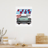 1958,Impala,Rockabilly,rusty car,distressed,Tailfi Poster (Keuken)