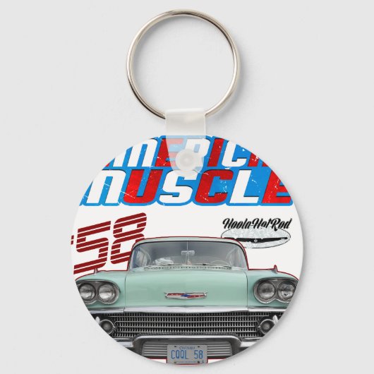 1958,Impala,Rockabilly,rusty car,distressed,Tailfi Sleutelhanger (Voorkant)