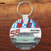 1958,Impala,Rockabilly,rusty car,distressed,Tailfi Sleutelhanger (Voorkant)