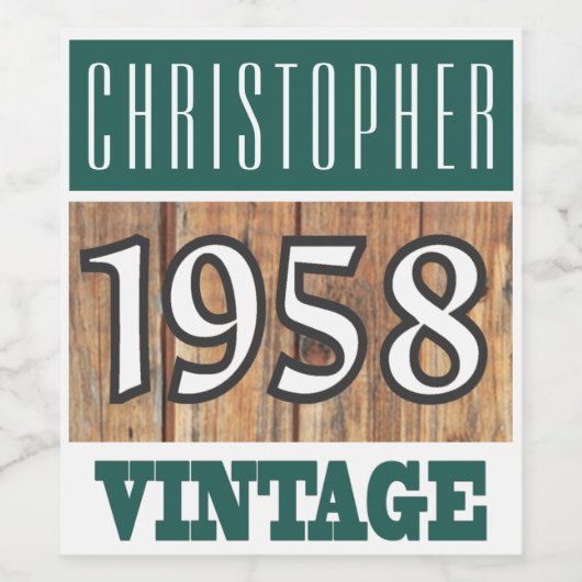 1958 Jaar van de vogelwijn Wijn Etiket (Enkel label)