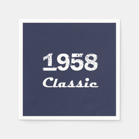 1958 Klassiek 60e verjaardagsfeest Servetten (Voorkant)