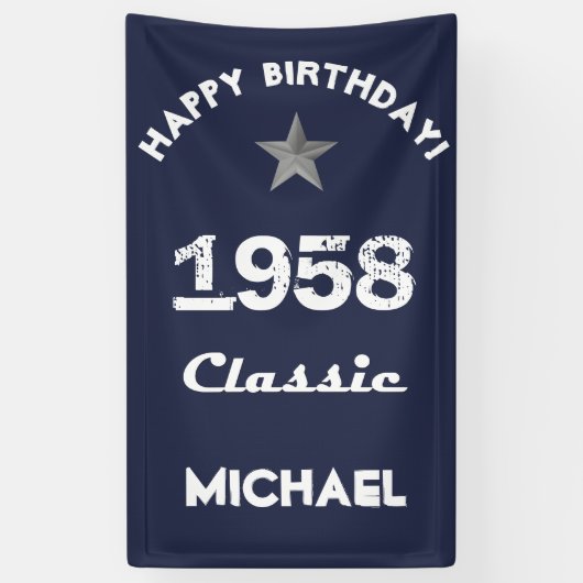 1958 Klassieke 60e Verjaardagsviering Spandoek (Verticaal)
