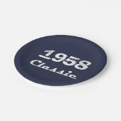 1958 Klassieke 60ste verjaardag feest Papieren Bordje (Gekanteld)