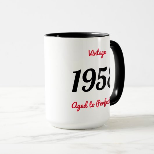  1958 oud tot perfectie 60 verjaardagsfeestje mok (Voorkant rechts)