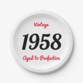  1958 oud tot perfectie 60 verjaardagsfeestje papieren bordje (Voorkant)