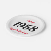  1958 oud tot perfectie 60 verjaardagsfeestje papieren bordje (Gekanteld)