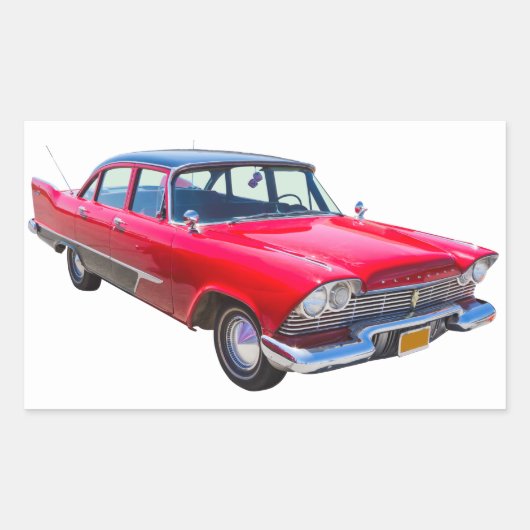 1958 Plymouth Savoy Classic Antique Car Rechthoekige Sticker (Voorkant)