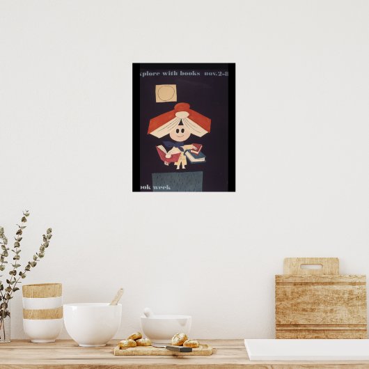 1958 Poster van de boekweek van kinderen (Keuken)