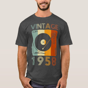  1958 Retro Record Player Verjaardag Vinyl T-shirt