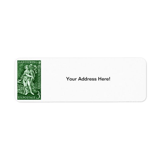 1958 Tuinieren + Tuinbouw Stempel Etiket (Voorkant)