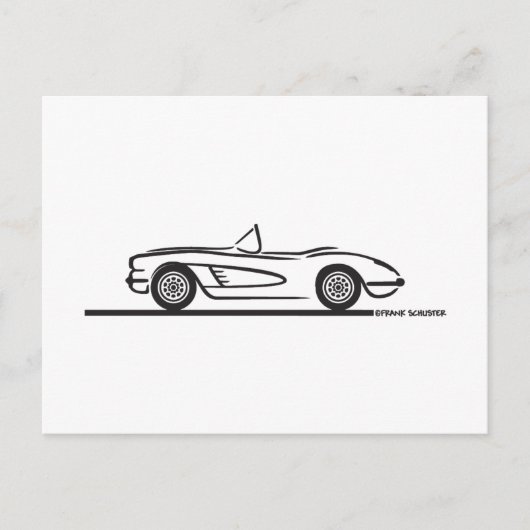 1959 1960 Chevrolet Corvette Briefkaart (Voorkant)