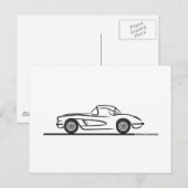 1959 1960 Chevrolet Corvette Hardtop Briefkaart (Voorkant / Achterkant)