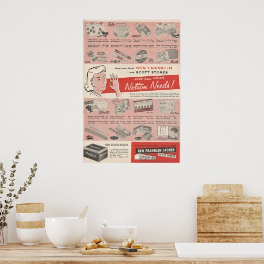 1959 Ben Franklin AD Poster (Keuken)