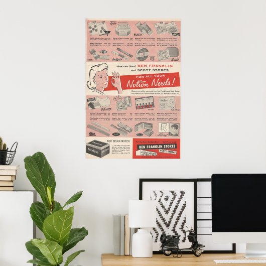 1959 Ben Franklin AD Poster (Thuiskantoor)