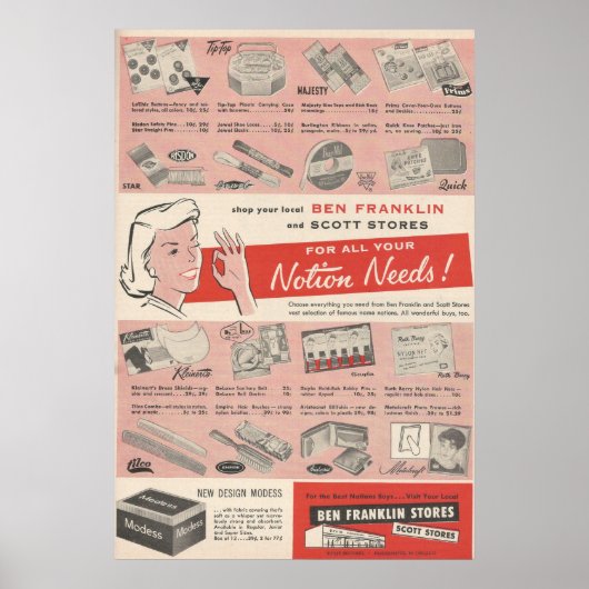 1959 Ben Franklin AD Poster (Voorkant)