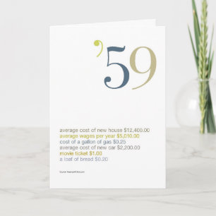 1959 Birthday Fun Facts Kaart