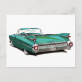 1959 Blauwgroen auto van Cadillac Briefkaart (Voorkant)
