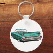 1959 Blauwgroen auto van Cadillac Sleutelhanger (Voorkant)