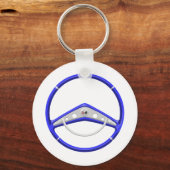 1959 Blue Chevrolet Steering Wheel Sleutelhanger (Voorkant)