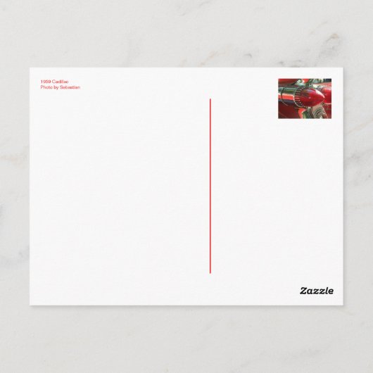 1959 Cadillac Briefkaart (Achterkant)