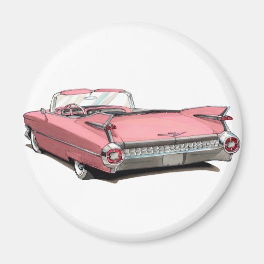 1959 Cadillac Roze auto Magneet (Voorkant)