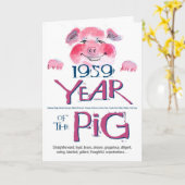 1959 de Grappige Verjaardag van het Varken van de Kaart (Gele Bloem)