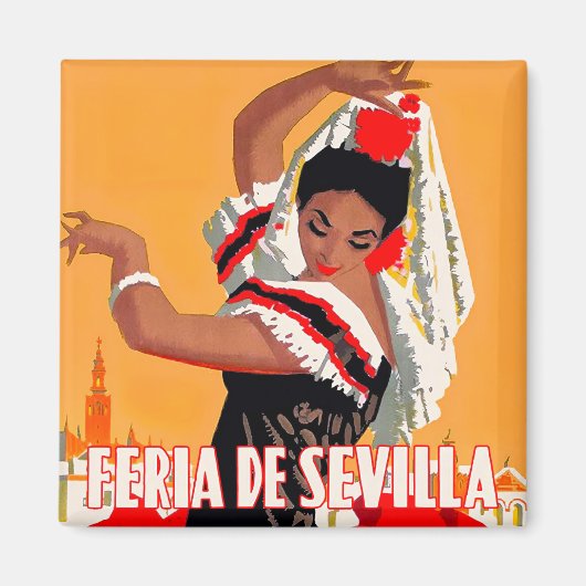 1959 Feria de Sevilla vintage-reis Magneet (Voorkant)