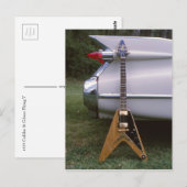 1959 Futuristische elektrische gitaar & auto Briefkaart (Voorkant / Achterkant)