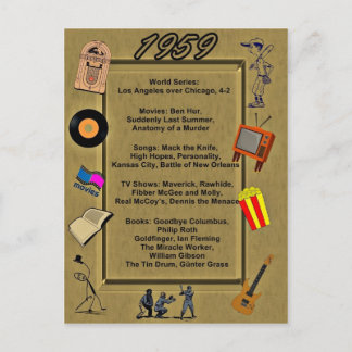 1959 Great Events Birthday Card Briefkaart