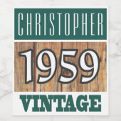 1959 Jaar van de vogelwijn Wijn Etiket (Enkel label)