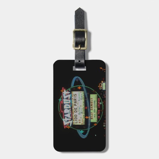 1959 Las Vegas Stardust Casino Hotel Neon Sign Bagagelabel (Voorkant verticaal)