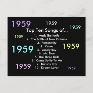 1959 liedjes briefkaart