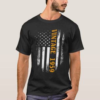  1959 met Amerikaanse vlag 63 Birthday Gift T-shirt