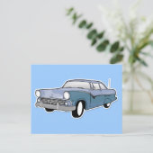 1959 retro blu briefkaart (Staand voorkant)