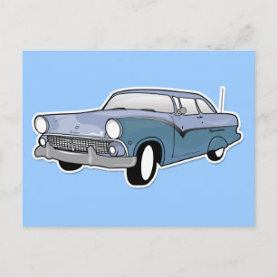 1959 retro blu briefkaart