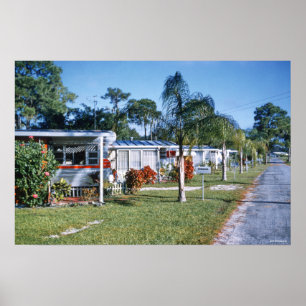 1959 Retro Trailer Park St. Petersburg Florida Poster