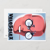 1959 Solex Powered Bicycle Adverteren Poster Briefkaart (Voorkant / Achterkant)