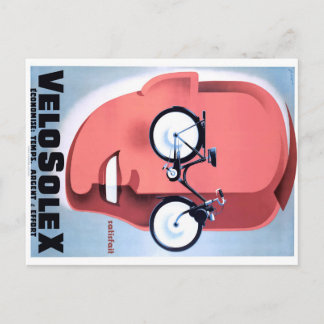 1959 Solex Powered Bicycle Adverteren Poster Briefkaart