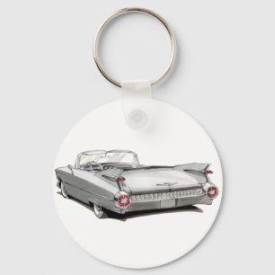 1959 Witte auto van de Cadillac Sleutelhanger