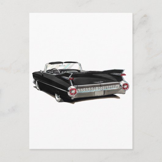 1959 Zwarte Cadillac-auto Briefkaart (Voorkant)