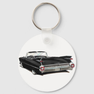 1959 Zwarte Cadillac-auto Sleutelhanger