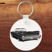 1959 Zwarte Cadillac-auto Sleutelhanger (Voorkant)
