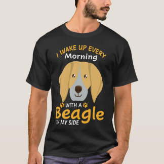 195 Ik word elke ochtend wakker met een Beagle bij T-shirt