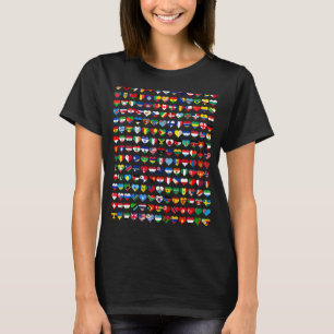 195 vlaggen van alle landen in de wereld t-shirt